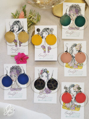 Boucles d’oreilles créoles d'éclipse en cuir recyclé, collection