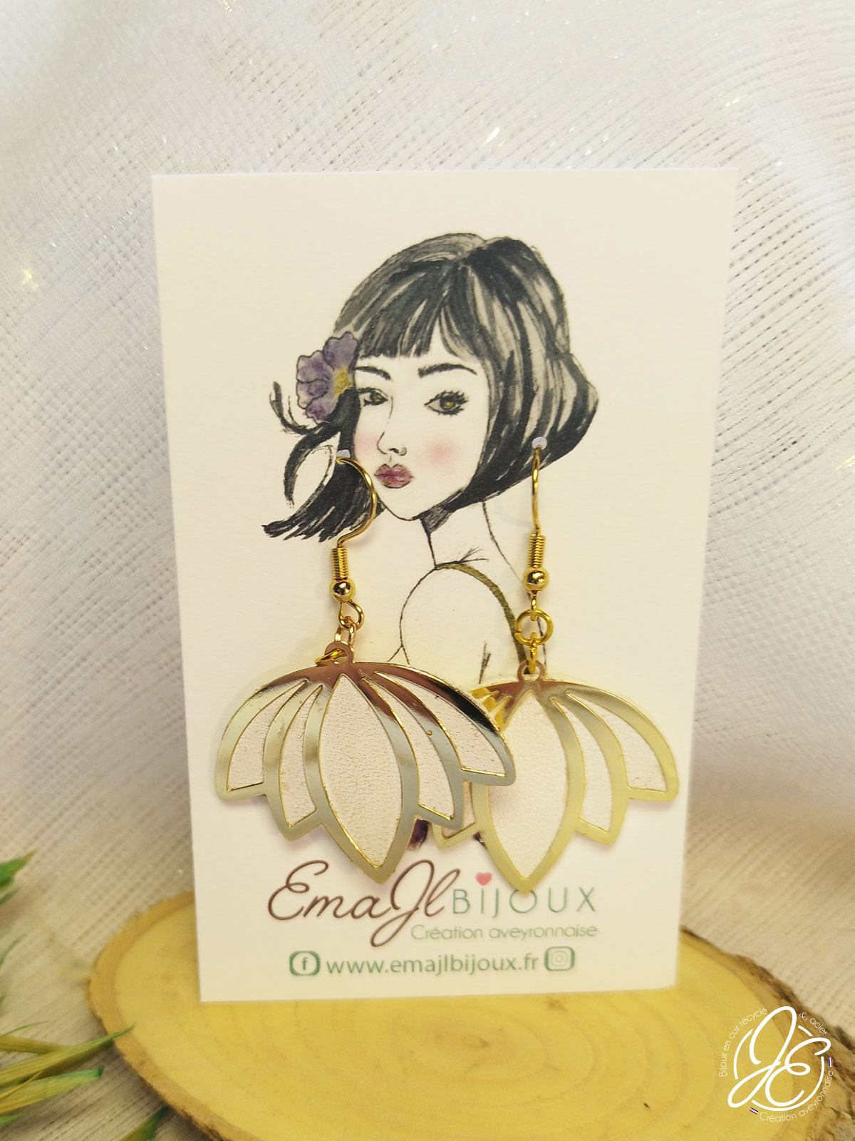 Boucles d’oreilles – Fleur de Lotus – Image 9