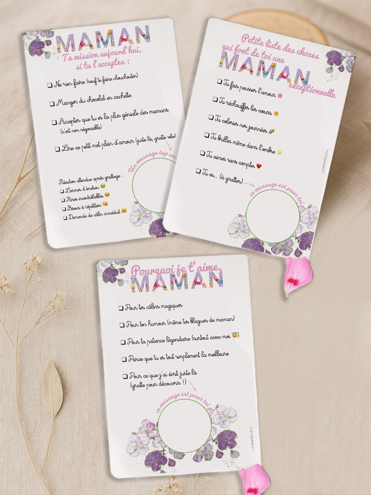 Cartes à gratter Maman – Petites attentions poétiques à cocher et à révéler – Image 2