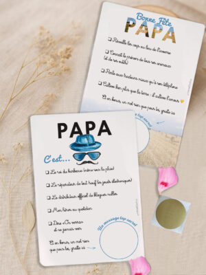 Carte à gratter “Papa moustache” 
