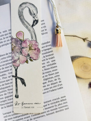 Marque-page animaux poétique en Tataki Zomé rehaussé de doré artisanal