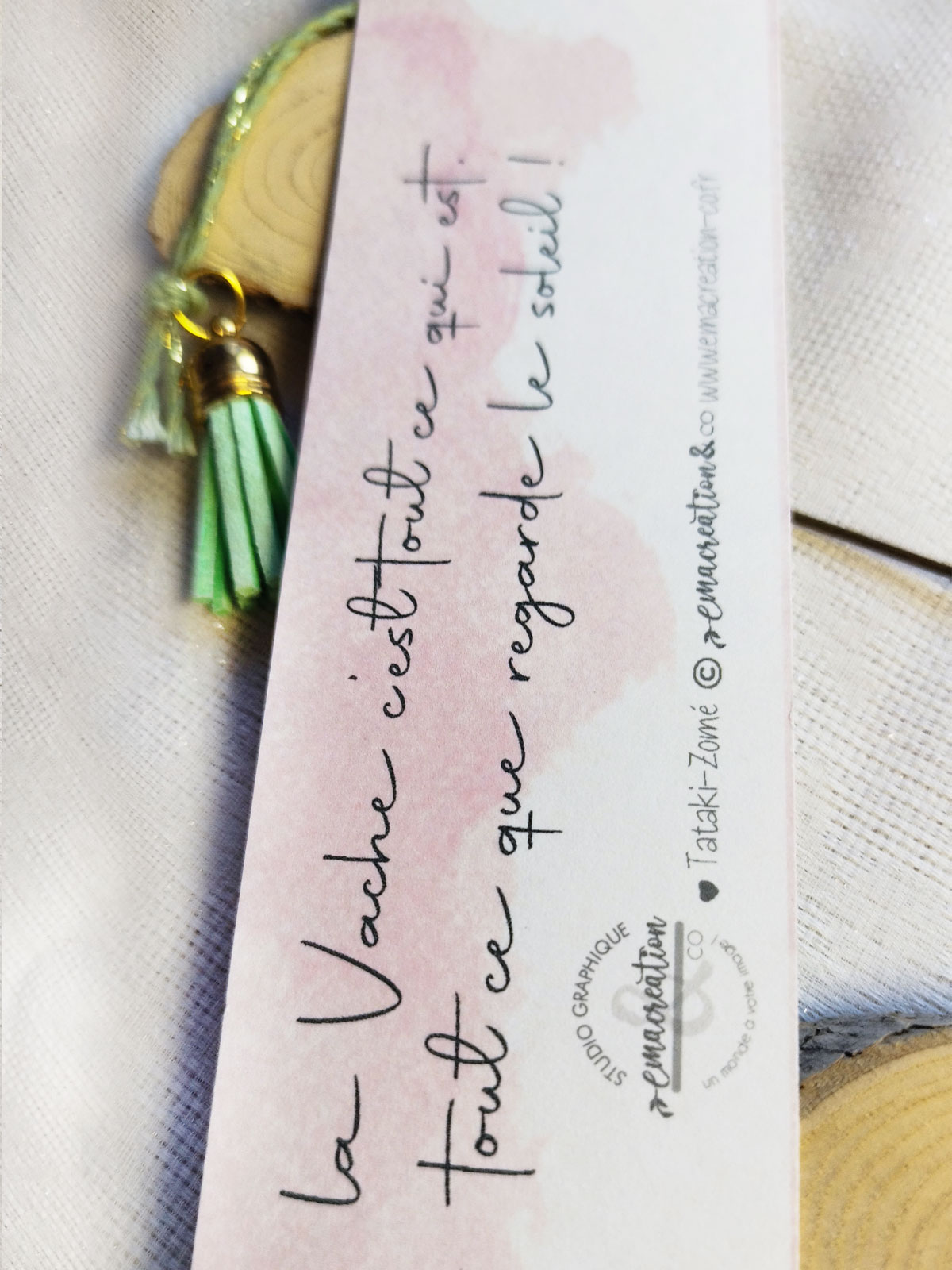 Marque-page animaux de la ferme en Tataki Zomé rehaussé de doré artisanal