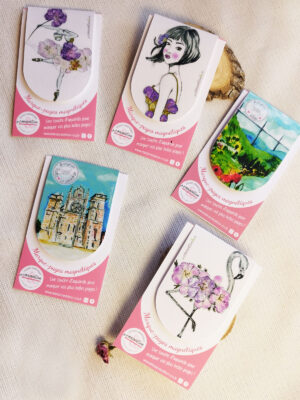 Marque-page magnétique illustré Tataki Zomé et aquarelle