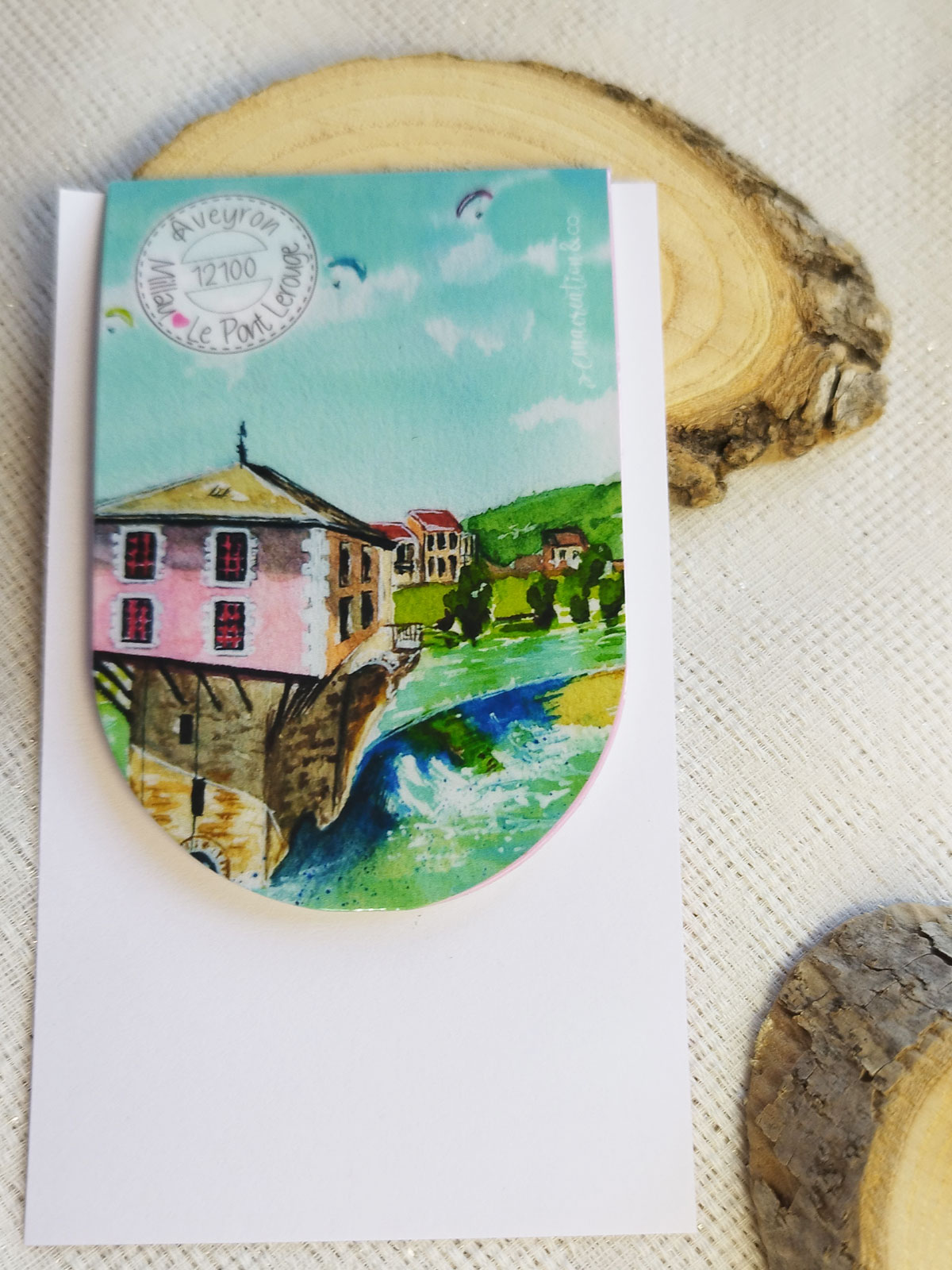 Marque-page magnétique illustré aquarelle Pont Lerouge