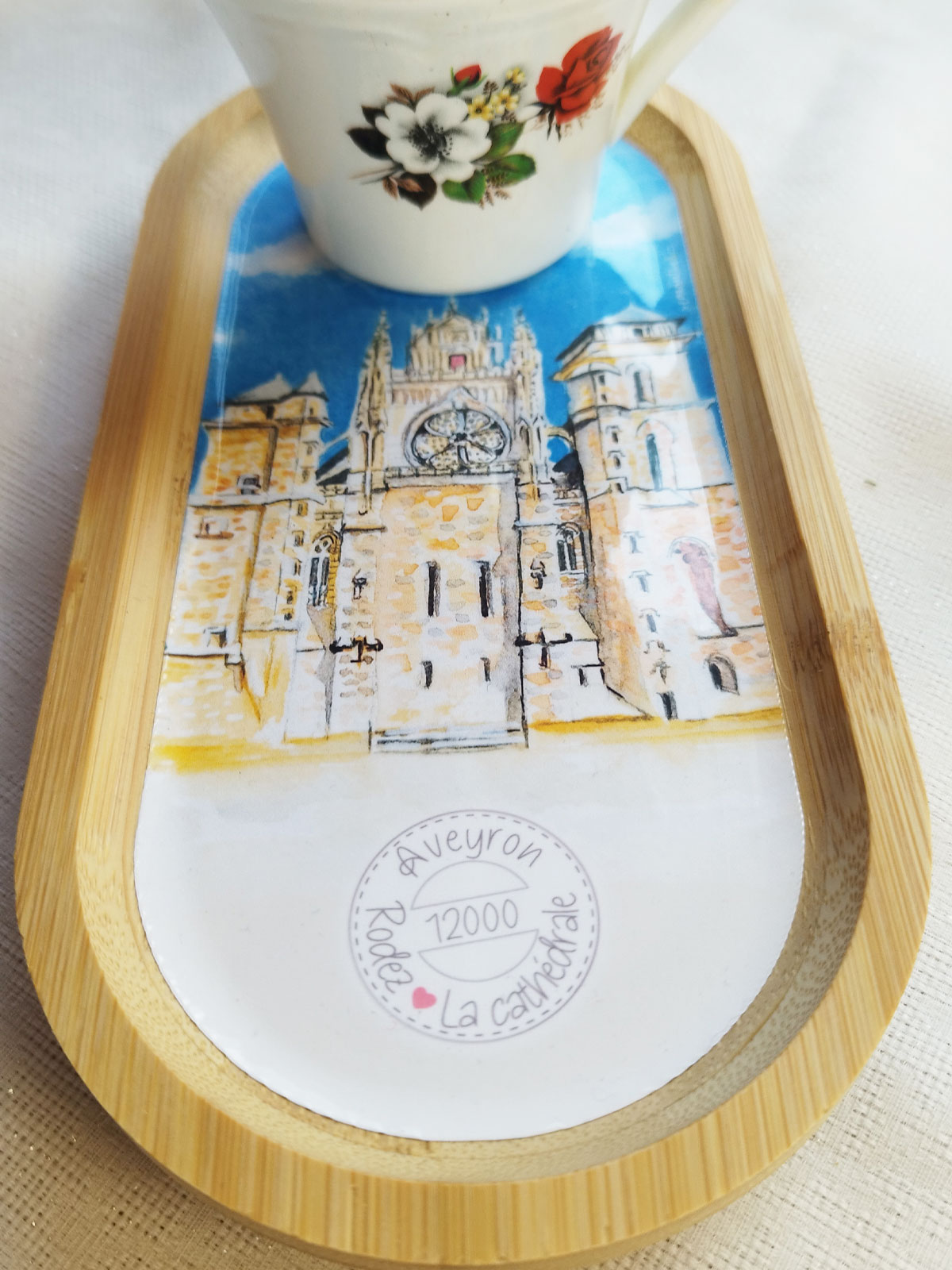 Plateaux illustrés aquarelle en bambou – Collection Paysages d’Aveyron – Image 7