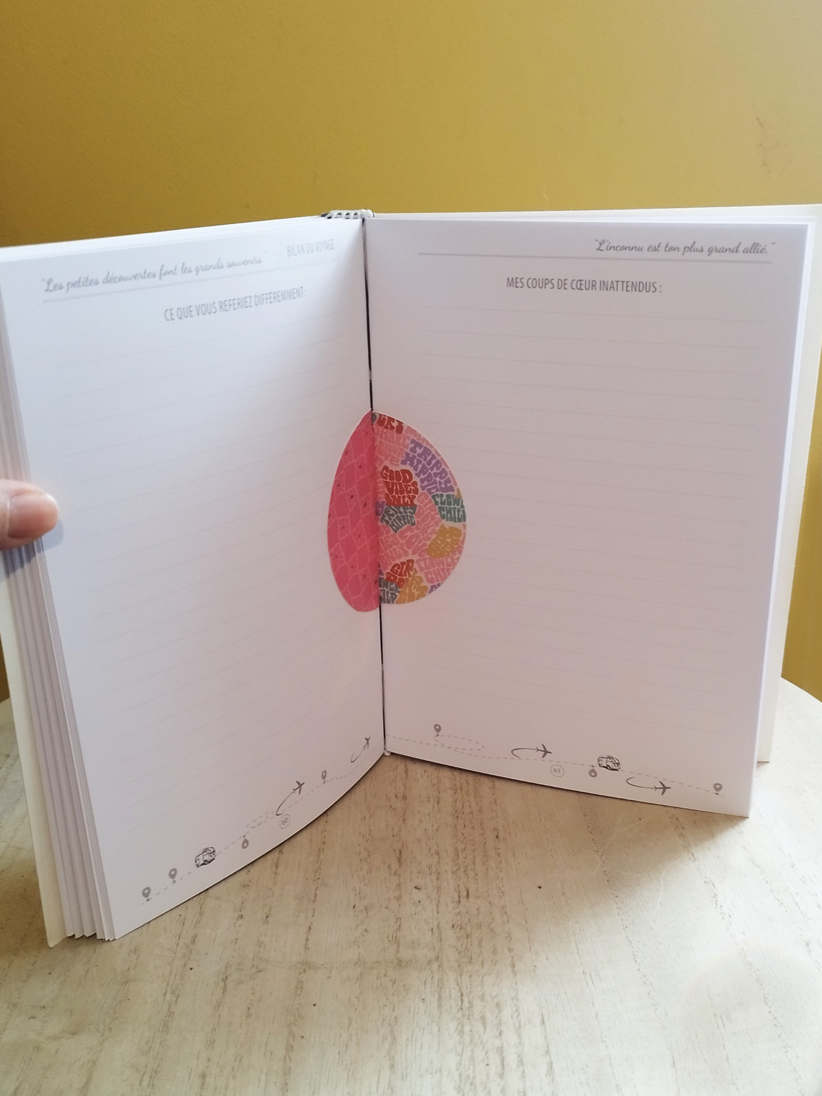 Carnet de voyage A5 avec couverture en papier aquarelle et découpe artisanale